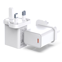 Chargeur mural USB-C PD20W avec prise EU/US/UK/AU, port USB-C, charge rapide, protection OVP/OCP, adaptateur pour iPhone 15/16/17