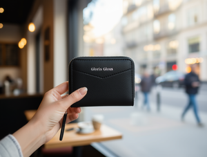 Gloris Glous Women's Mini Wallet Small Size Zipper Closure Microfiber Synthetic Leather Normcore Style All Seasons - Product Image 2