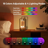 Lanterne en cristal à changement de couleur RVB dorée, lampe de table LED rechargeable sans fil avec commande tactile et télécommande