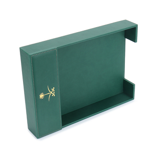 Pofeis – Ensemble d'accessoires d'organisation de bureau en cuir vert foncé pour la maison et le bureau, vente en gros - Product Image 6