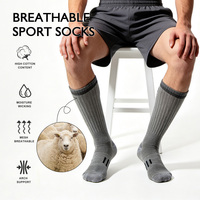 Chaussettes de randonnée Compports OEM à étiquette privée, antibactériennes, chaudes, thermiques, respirantes, évacuant l'humidité, en laine