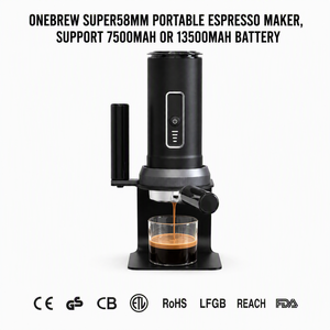<span class=keywords><strong>Cafetera</strong></span> Eléctrica Recargable de 58 mm con Portafiltro, 7500 mAh/13500 mAh, 19 Bares, 12 V 140 W, Calentamiento Rápido para Camping, Viajes, Hogar y Oficina - Product Image 1