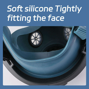 Masque de protection respiratoire intégral en silicone à large vision, homologué CE, pour gaz acido-alcalins et pulvérisation de peinture, idéal pour les opérations transfrontalières. - Product Image 6