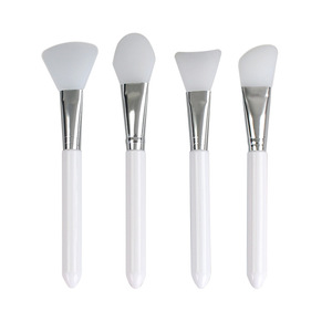 แปรงมาส์กหน้าซิลิโคนสีขาวขนาดเล็ก ด้ามจับใส อุปกรณ์แต่งหน้า - Product Image 1