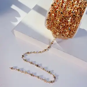 Fantaisie rouleau chaînes en laiton pour la fabrication de bijoux à bricoler soi-même Bracelet métal cuivre lien collier accessoires à la main croix étoile chaîne