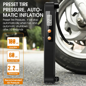 Bomba de Bicicleta Eléctrica Inteligente Prostar, <span class=keywords><strong>Mini</strong></span> Bomba Portátil de Aleación de Aluminio con Manómetro de 130-160 PSI, <span class=keywords><strong>Inflador</strong></span> Automático de Bicicleta - Product Image 2