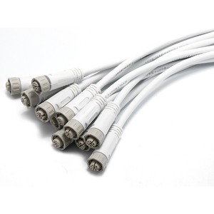 M12 White Waterproof <b>Plug</b> Cable 5 Pin Connector For Outdoor <b>Lighting</b> LED Connection PVC Material - Product Image 2