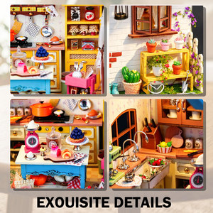 Kit <span class=keywords><strong>de</strong></span> maison miniature DIY Minihaven pour débutants, cabane <span class=keywords><strong>de</strong></span> cuisine, boîte <span class=keywords><strong>de</strong></span> chambre, pour adultes - Product Image 5