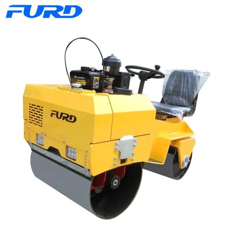 Mini Peta Roller Compactor Tandem Vibratory Roller Hidrolik Double Drum Vbratory Roller Jalan FYL-855