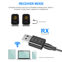 2-in-1 BLE Adapter 5.0 Audio-Empfänger/Sender Mini-Stereo für AUX RCA USB 3,5mm Buchse Stahl TV PC Auto-Kit mit Drahtlosadapter