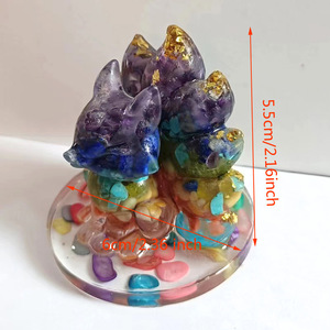 Decoración de Piñas de Cristal, 4 Piezas, Resina Epoxi, Decoración Feng Shui para Hogar y Oficina, Forma de Planta Irregular, Cuarzo Rosa Amarillo - Product Image 4