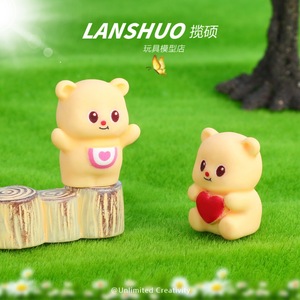 Figuras de Osos de Dibujos Animados en Miniatura de Resina Lanshuo, Lindas Figuras de Animales para Decoración del Hogar, Regalo Artesanal, Paquete Mixto de Colores Aleatorios - Product Image 2