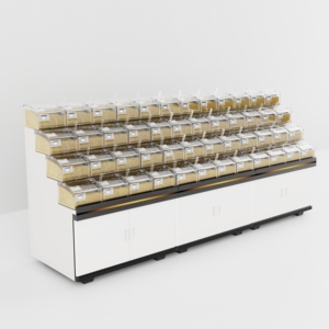 Thiết kế mới vật liệu mới nhựa Pick N <span class=keywords><strong>mix</strong></span> hiển thị đứng Kệ thị trường cho Cửa hàng kẹo - Product Image 2