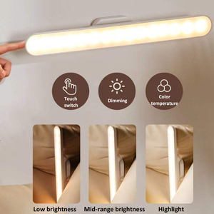 Luz <span class=keywords><strong>LED</strong></span> portátil para mesita de noche, lámpara de lectura con atenuación táctil, recargable por <span class=keywords><strong>USB</strong></span>, protección ocular, magnética, para oficina - Product Image 2