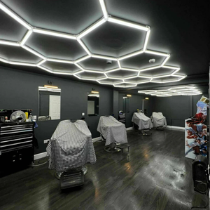 Di alta qualità esagonale Garage soffitto LED luce di personalizzazione supporto auto officina barbiere negozio soffitto LED luce esagonale - Product Image 6