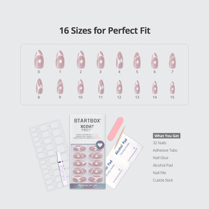 Kit de faux ongles de Noël BTARTBOX avec colle, vente en gros, ongles en gel souple rose œil de chat, faits à la main, à presser, haute qualité - Product Image 2