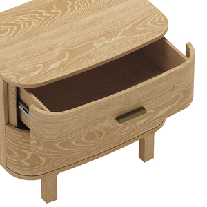 Nightstand In Natural Oak With Two Drawers For <b>Under</b> <b>Bed</b> <b>Storage</b> - Product Image 5