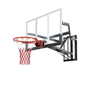 Suporte de basquete temperado ajustável para parede, sistema de aro de basquete de alta qualidade com suporte para parede