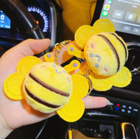 Porte-clés en peluche abeille très vendu, animal en peluche de haute qualité, pendentif en peluche, porte-clés pendentif
