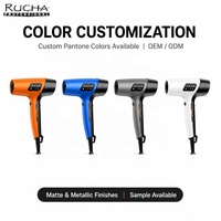 Sèche-cheveux professionnel RUCHA 2000W BLDC, séchage rapide, 110000RPM, haute vitesse, ionique, avec embout diffuseur