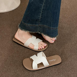 Lazy Man <b>Slippers</b> For Outdoor Wear Stylish <b>Summer</b> Women'S Shoes With Fashionable Trend Versatile Fit And Anti Slip Function - Product Image 5