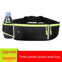 Sac de taille de sport réfléchissant ultra-mince pour hommes femmes sac de bouteille d'eau de téléphone portable étanche respirant pour la randonnée en plein air