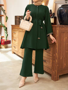 Vêtements pour femmes musulmanes pour le commerce extérieur, Europe et États-Unis, <span class=keywords><strong>veste</strong></span> ample à repasser, pantalon évasé, costume - Product Image 3