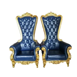 Wedding Rental Large Lion Blue Cheap King And Queen Throne Chairs