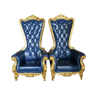 Alquiler para Bodas: Sillas de Trono Grandes Azules con Diseño de León, Económicas, para <span class=keywords><strong>Rey</strong></span> y Reina - Product Image 1