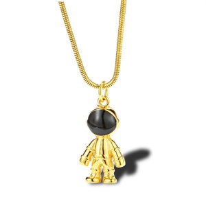 Popular Gold Plated Astronaut Pendant Necklace Stainless Steel Men Jewelry - Product Image 4