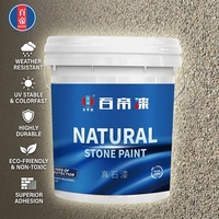 Peinture Murale Extérieure Effet Pierre Naturelle à Base d'Eau, Texture Granit, Imperméable et Anti-Décoloration pour Villas et Bâtiments