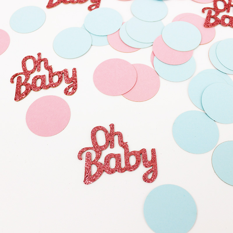 Волнистый Блестящий детский конфетти голубой/розовый круги конфетти для пола новорожденный день рождения товары для вечеринки