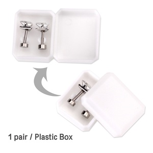 Pendientes de Moda de Acero Inoxidable con Tornillo, Cristal Triangular y Obsidiana, Venta al por Mayor - Product Image 6