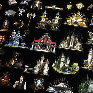 20 feuilles par paquet, Autocollants Paysage Gothique Série Dark Pixel, Décoration de carnet portable Gothique Sombre - Product Image 4