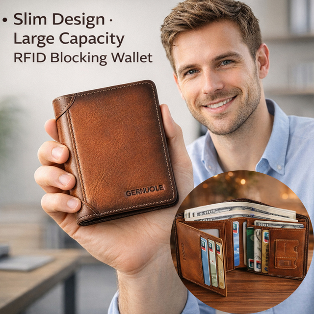 Custom Luxury RFID Genuine Leather Wallet for Men Zipper Short Design Polyester Lining-OEM Logo Slim Card Holder Manufacturer