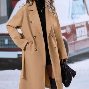 Nouveauté Automne/Hiver Manteau en Laine Double Boutonnage pour Femme avec Ceinture à Nouer Tendance - Product Image 5