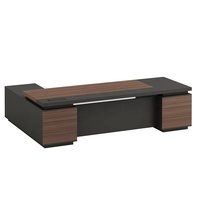 Matériau MDF de style moderne du fournisseur chinois Table de bureau en bois en forme de L Cabine de bureau extensible pour Boss CEO Prix