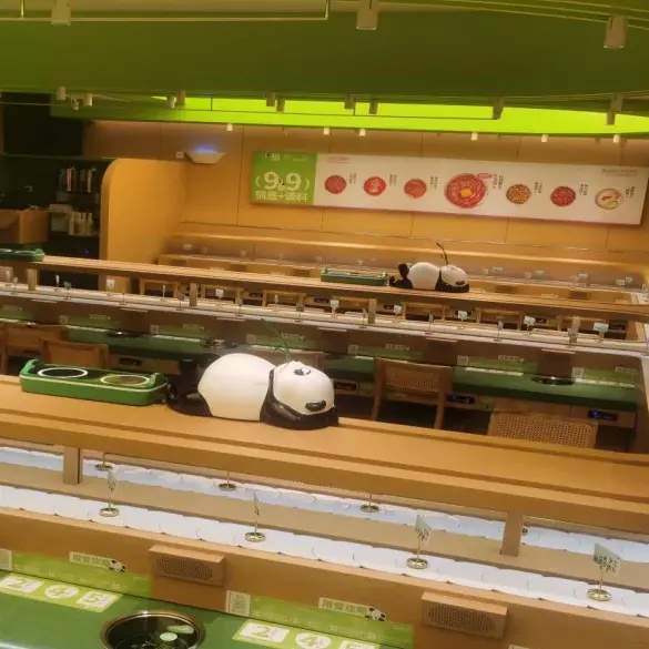 खाद्य वितरण सुशी ट्रेन, कंप्यूटर नियंत्रण प्रणाली के साथ शानदार सामग्री गर्म बिक्री खाद्य कन्वेयर सुशी ट्रेन