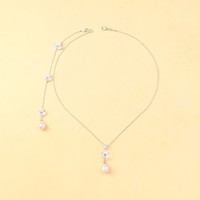 Chaîne de dos élégante et sexy pour femme, avec perles et strass, longue chaîne à pampilles, bijou de corps pour mariée