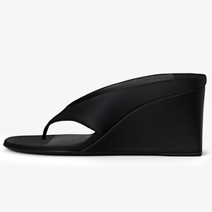 Sandalias de tacón alto con cuña y diseño personalizado para mujer, con punta abierta, ideales para fiestas, ajuste ancho, tipo mule. - Product Image 5