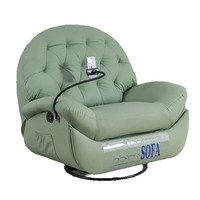 Fauteuil inclinable électrique moderne de style nordique, pivotant, de détente, avec fonction massage, rotation à 360 degrés, en tissu, télécommande