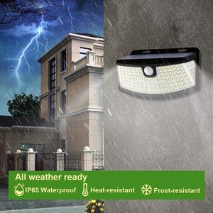 Solar Lights 120 LED with Lights Reflector 270 Degree Wide Angle IP65 Waterproof Security Lights for Front <strong>Door</strong> Yard Garage - Product Image 2