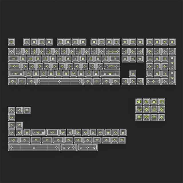Akko Mechanical Keyboard Clear Translucent Keycap Set ASA V2 Profile PBT Double Shot Keycaps