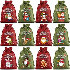 Sacs en velours personnalisés avec cordon de serrage 17*23cm, recyclables, sacs du Père Noël, cadeaux de Noël, bijoux personnalisés, bonbons, fête de Noël - Product Image 1