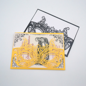 Quinceanera Wedding Prom Masquerade Party Supply Laser Cut Pocket <strong>Invitations</strong> for <strong>Graduation</strong> and Birthday - Product Image 5