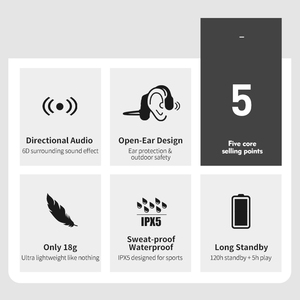 Audífonos Openear Duet <span class=keywords><strong>AS3</strong></span> de Conducción Ósea, Ligeros, 18g, V5.3, con Indicador LED de Batería, Resistentes al Agua IPX5, Audífonos Bluetooth - Product Image 6