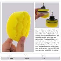 Outils abrasifs de 3 pouces (75 mm), tampons de polissage en mousse à fixation par crochet et boucle, tampons de ponçage, éponges hexagonales, tampons de polissage pour le polissage de la voiture, le cirage de surface