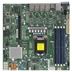 Carte mère Supermicro MicroATX X11SCL-LN4F Socket LGA-<span class=keywords><strong>1151</strong></span>(Socket <span class=keywords><strong>H4</strong></span>) Intel C242 4 * LAN DDR4 1 * PCIe3.0x16 6 * SATA3 2 * SuperDOM VGA - Product Image 3