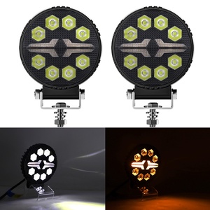 ไฟสปอร์ตไลท์ทรงกลม DXZ 2024 รุ่นใหม่ ขนาด 4 นิ้ว LED 4x4 8LED สีขาว+เหลืองอำพัน พร้อมไฟ DRL สำหรับรถบรรทุก ไฟทำงานแบบ LED ฝาครอบสีดำ ไฟหน้าทรงสี่เหลี่ยมแบบ LED - Product Image 4