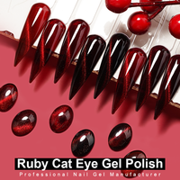 Ruby Cat Eye Gel Nail Gel Led Set Kit Art Color Professional Nails Supplies Salon Products Color Red Soak Off Sweet Uv Polish